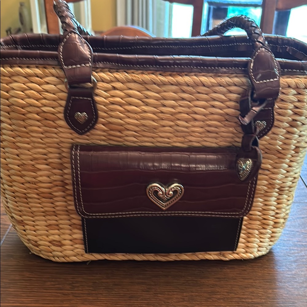 Brighton Brown and Tan Woven Tote
